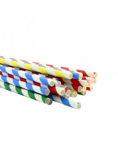 CAÑITA DE PAPEL RAYAS DE COLORES