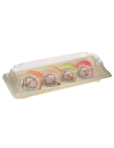 ENVASE SUSHI FIBRA CAÑA + TAPA PET